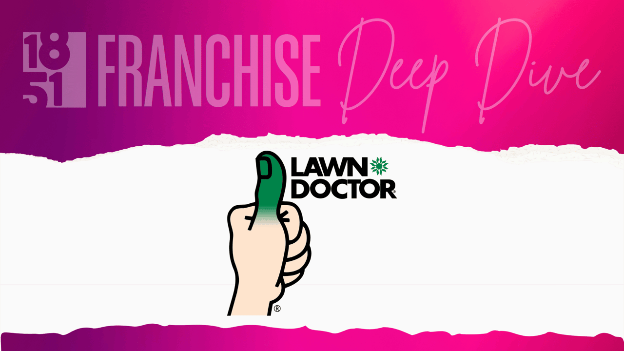 Lawn Doctor Franchise Costs, Fees, Profit and Data for 2026 graphic image of an 1851 franchise franchise deep dive article of lawn doctor.