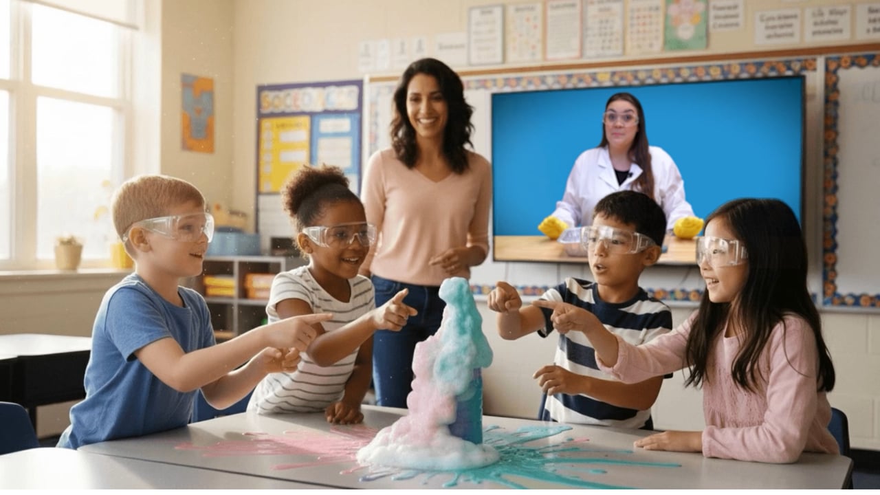 How California’s Tulare County Office of Education Expanded Photo of multiple students completing STEAM on Demand activity