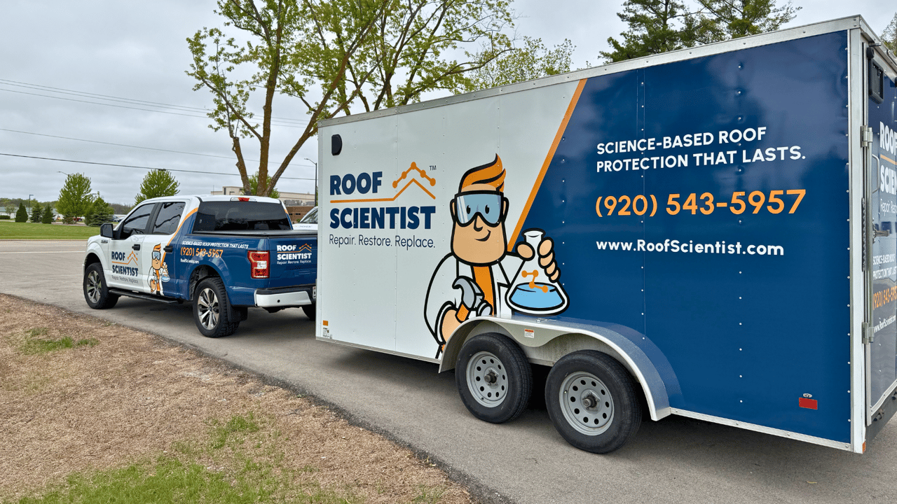 Roof Scientist Expands Into Northern Indianapolis as Entrepreneur Dale Speckman Launches New Business in Fishers Photo of Roof Scientist truck and trailer