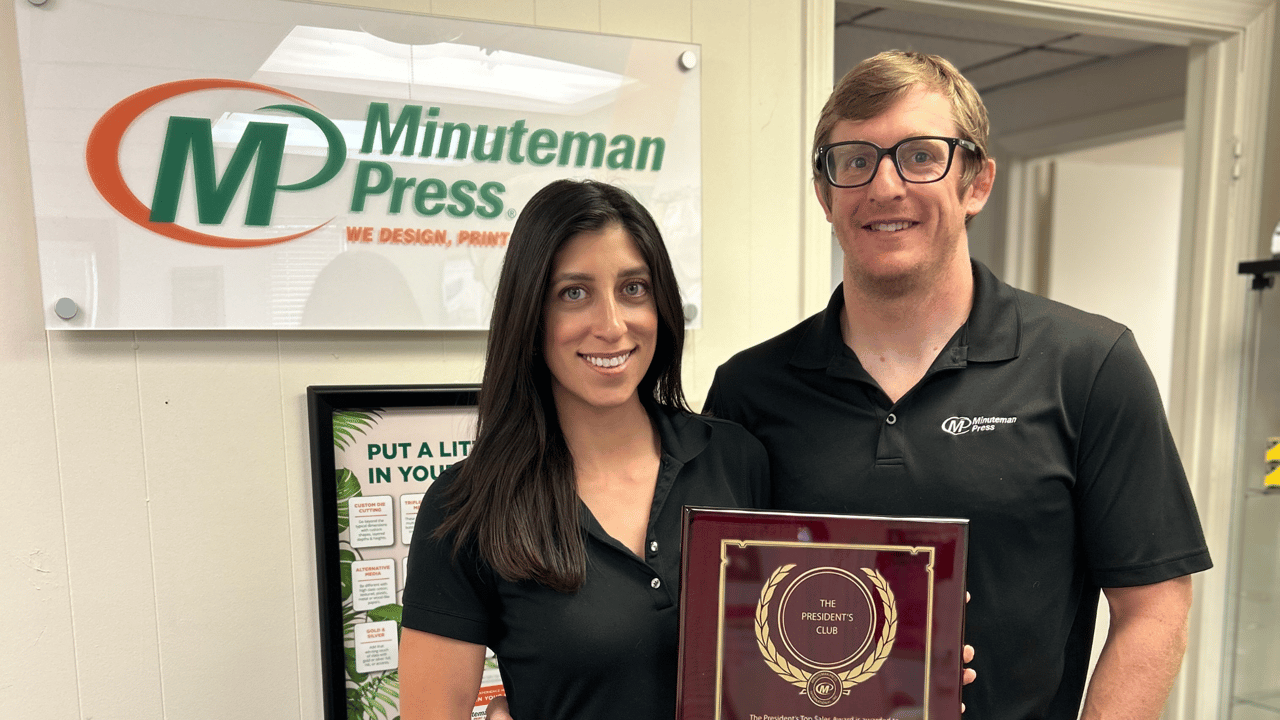 Minuteman Press franchise owners Rachel and Cort Payne, Fort Worth, Texas.