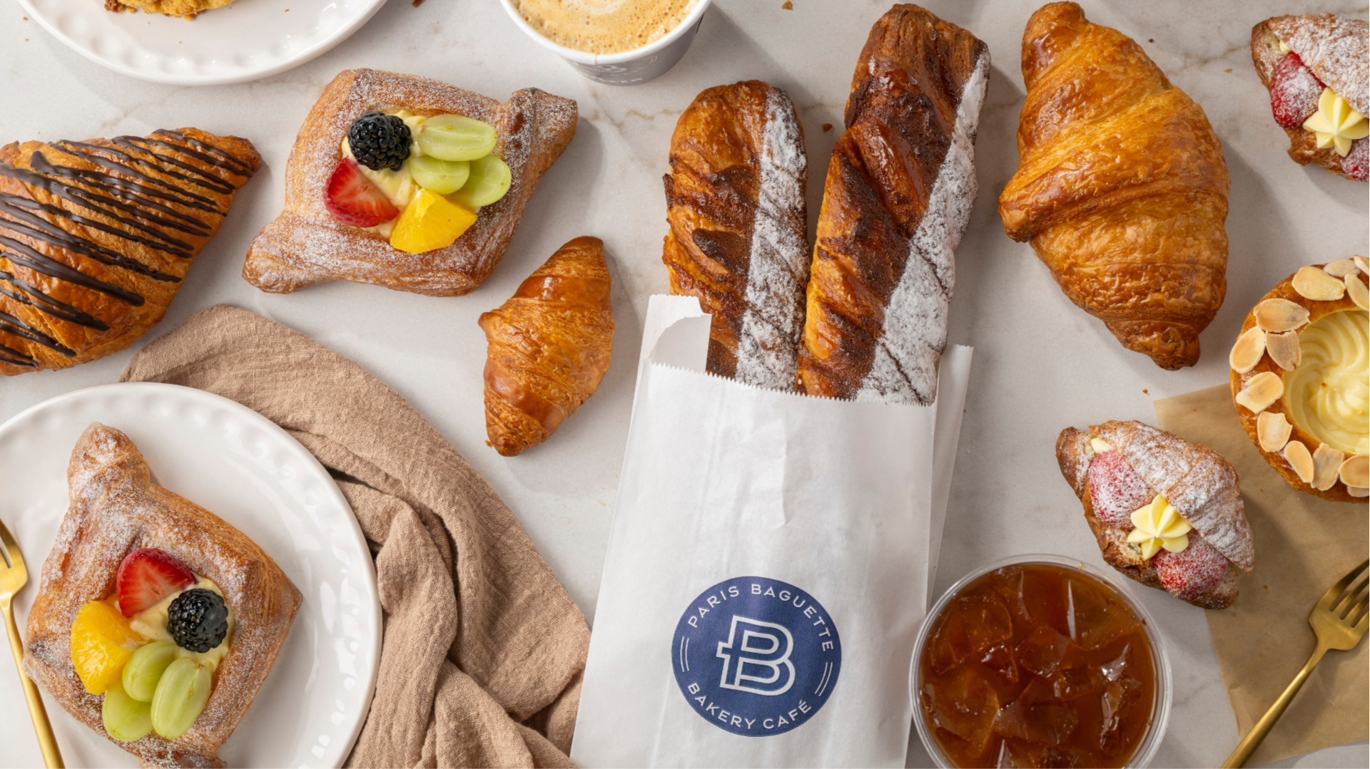 Photo of Paris Baguette pastries and coffee beverage