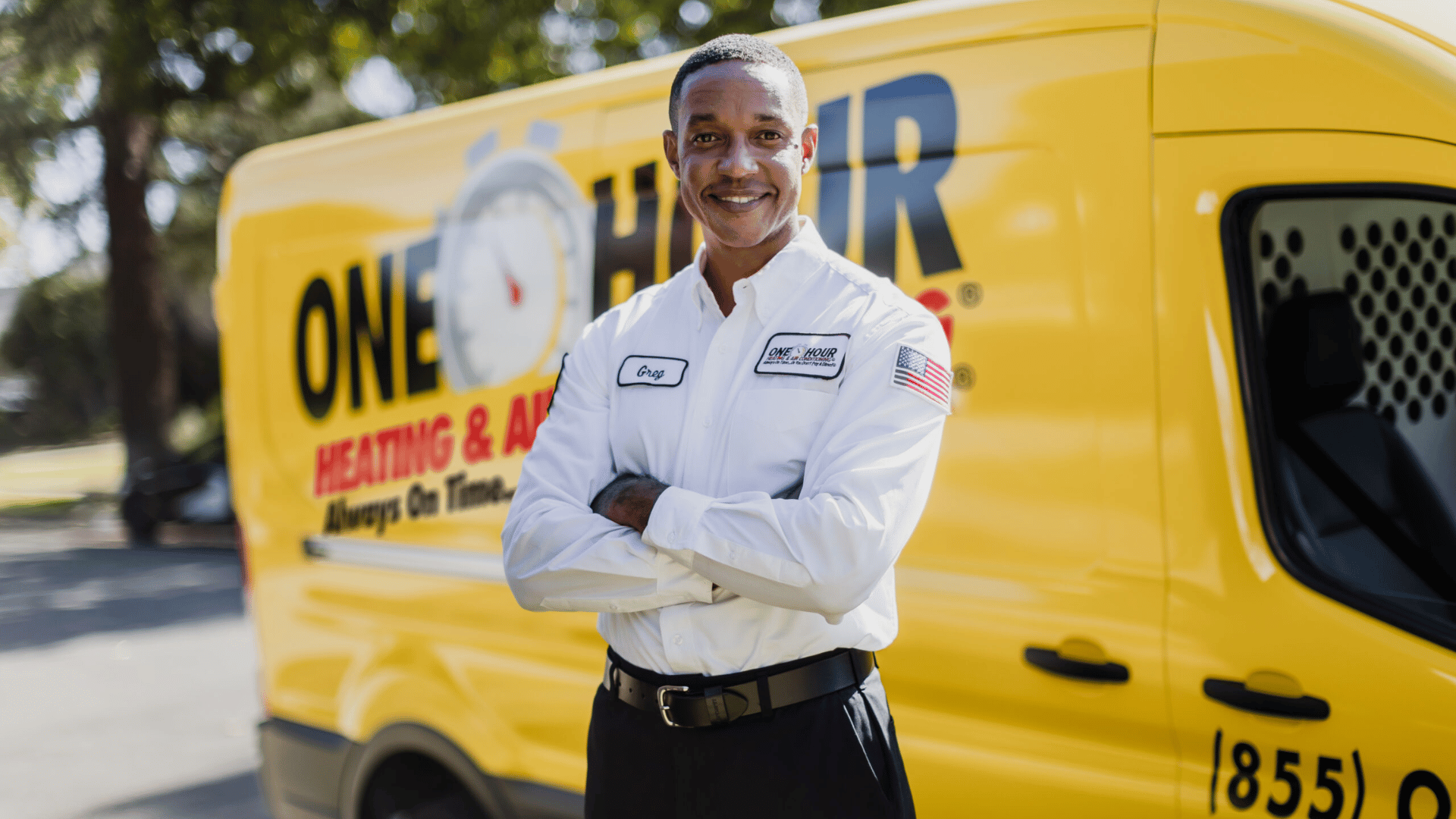 image of employee from one hour heating and air conditioning 